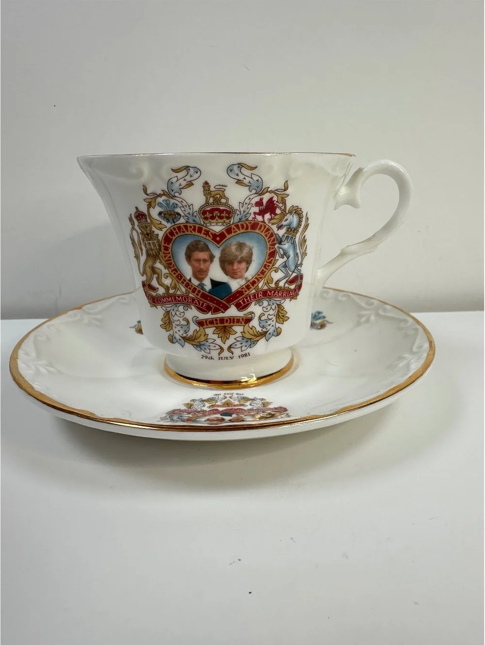 VTG 1981 Prince Charles Lady Diana Wedding Teacup Saucer Canadian Classic China